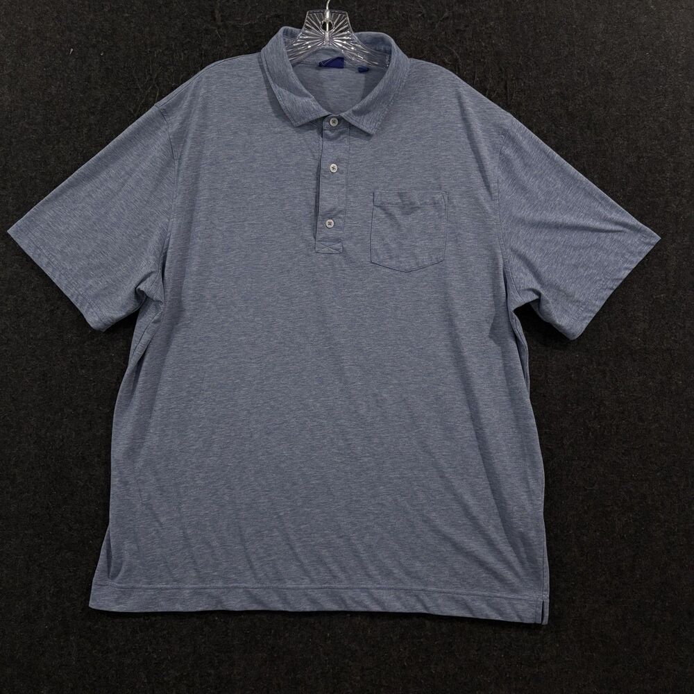 FootJoy Golf Drirelease Jersey Polo Shirt Men's XXL Blue Pocket Casual